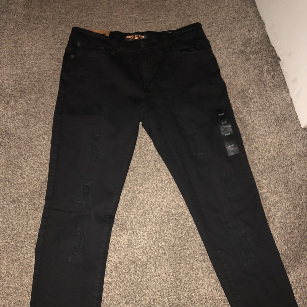 Ring of Fire distressed black jeans
